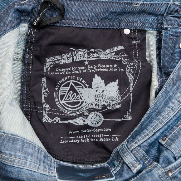 Buffalo David Bitton King-X Jeans Mens 36x32 Blue Basic Slim Boot Stretch Dark - Picture 14 of 15